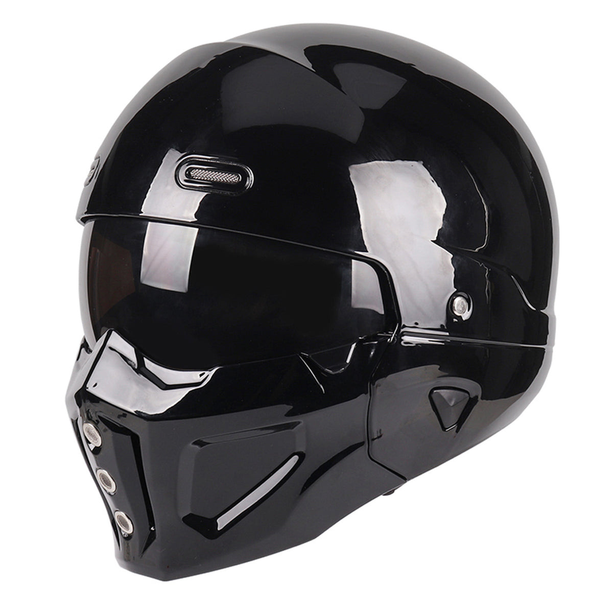 Switchback helmet in gloss black on a plain background