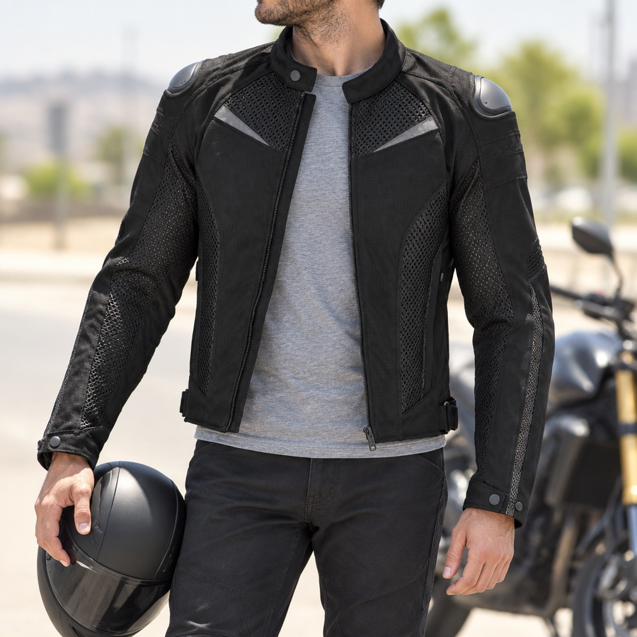 Circuit quick-dry mesh riding jacket worn layered